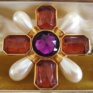 Nina Ricci for Avon Cross Pendant Brooch Vintage